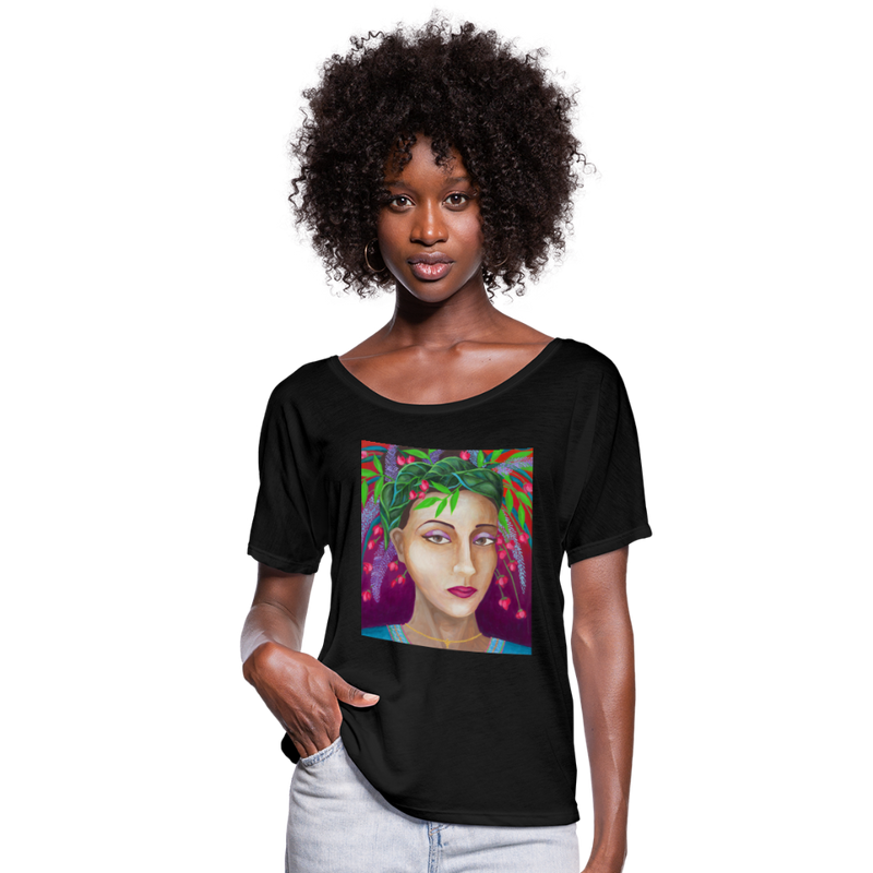 Women’s Flowy T-Shirt | LUXANNA - black