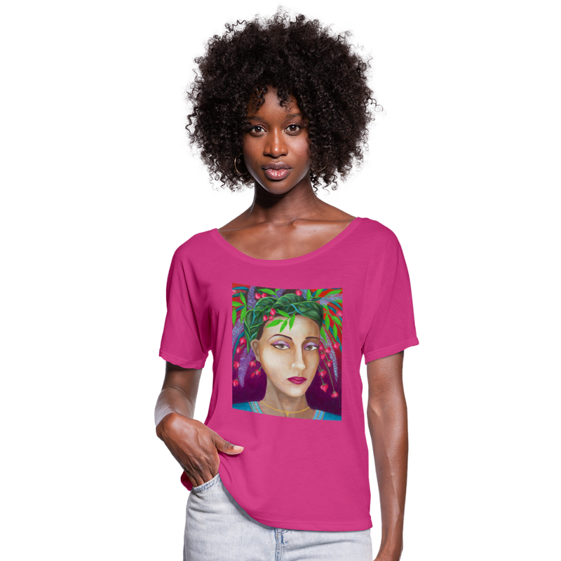 Women’s Flowy T-Shirt | LUXANNA - dark pink