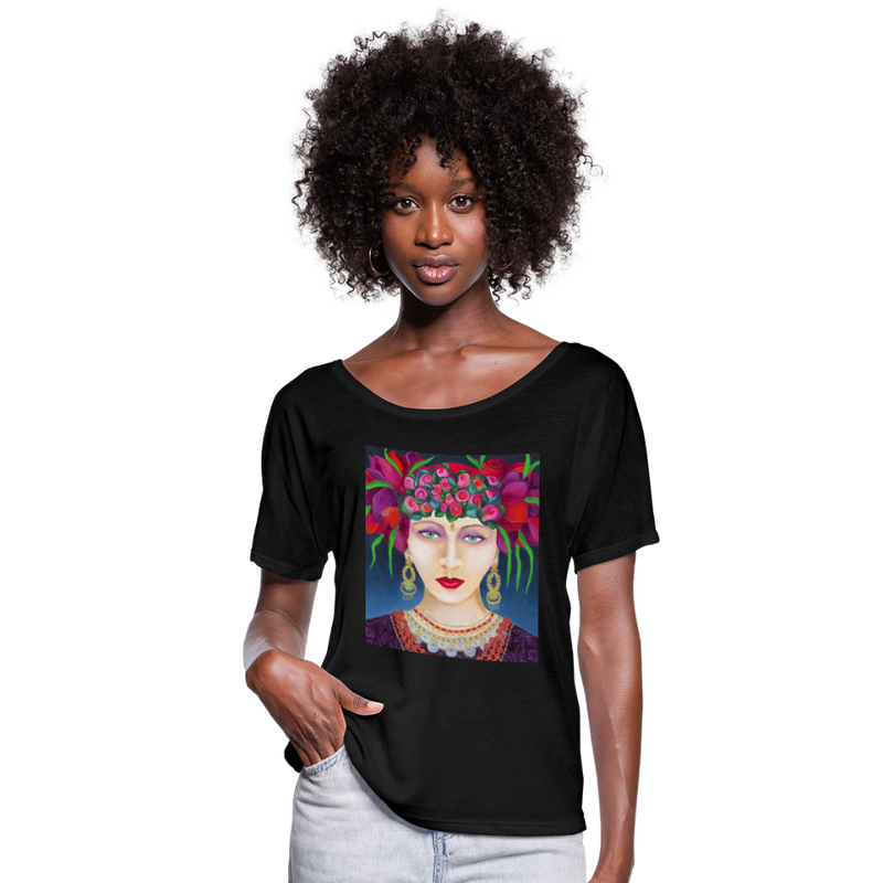 Women’s Flowy T-Shirt | AMELIA - black