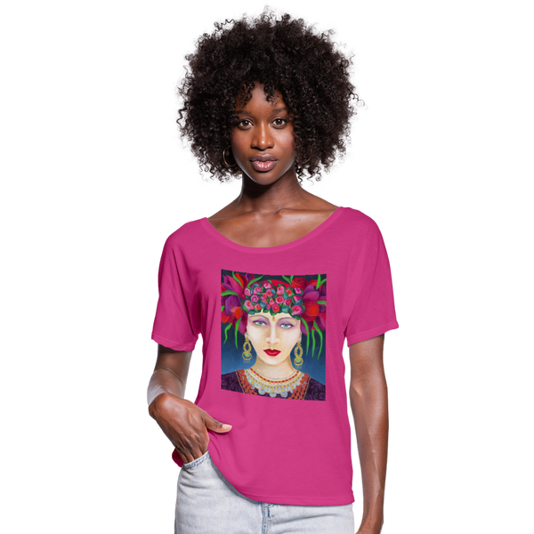 Women’s Flowy T-Shirt | AMELIA - dark pink