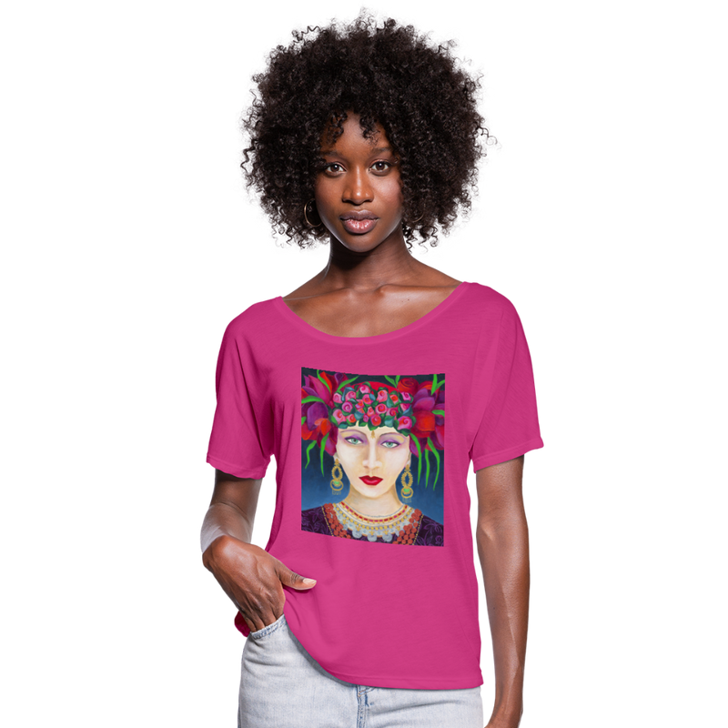 Women’s Flowy T-Shirt | AMELIA - dark pink