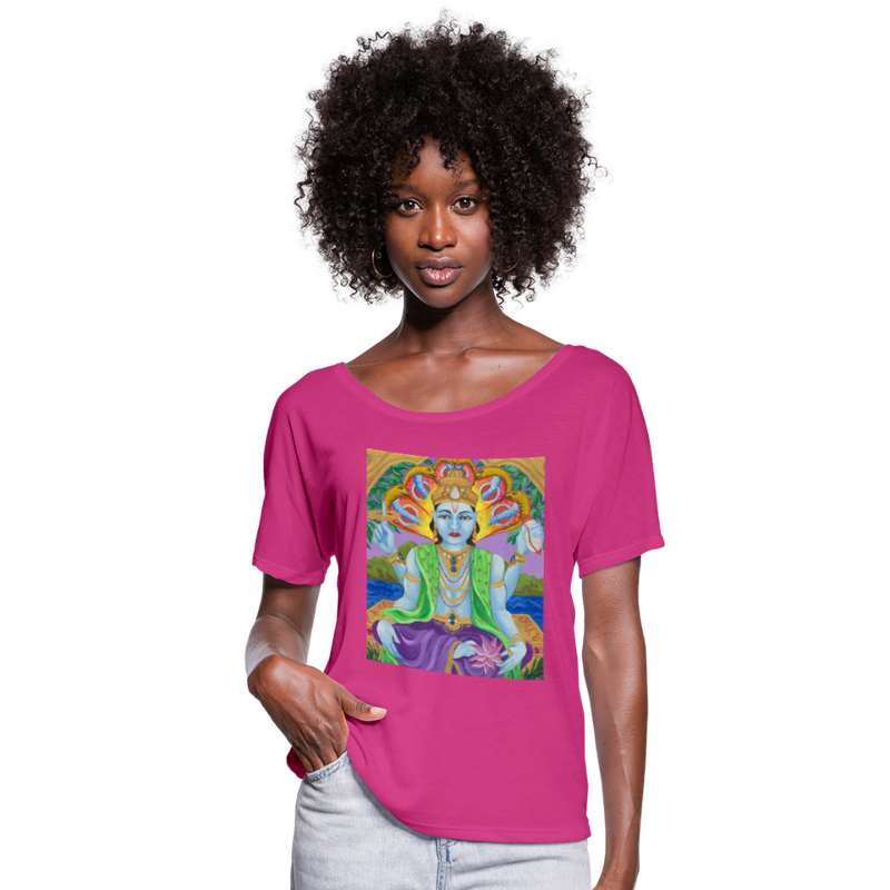 Women’s Flowy T-Shirt | VISHNU - dark pink