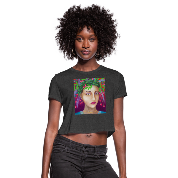 Women's Cropped T-Shirt | LUXANNA - deep heather