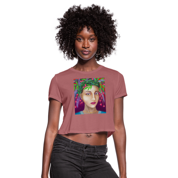 Women's Cropped T-Shirt | LUXANNA - mauve