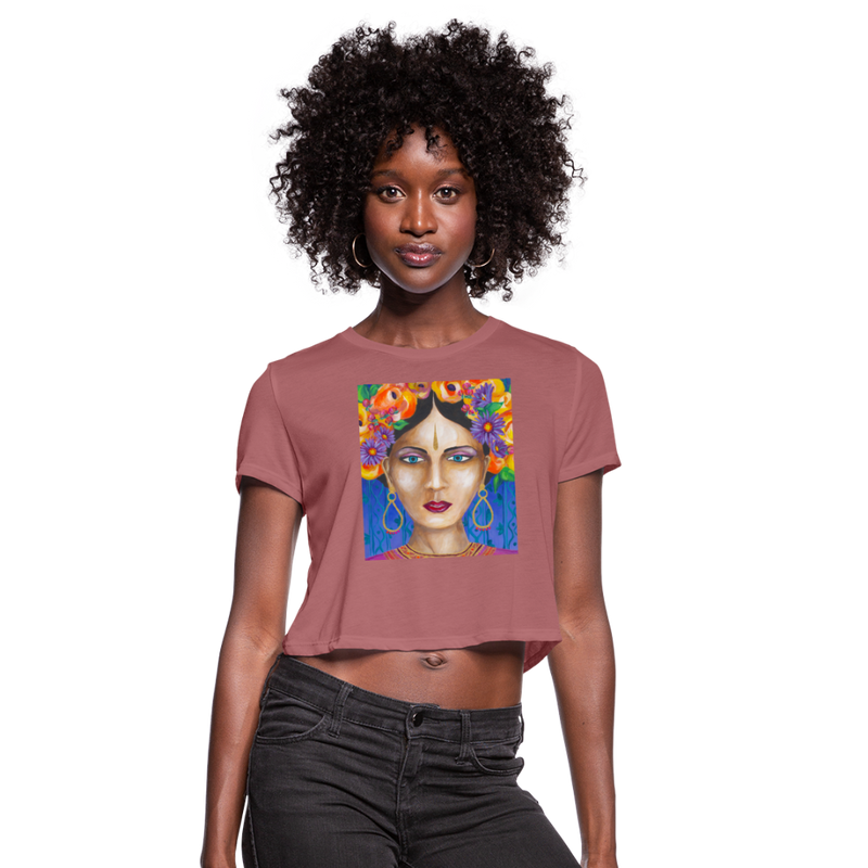 Women's Cropped T-Shirt | MARTINA - mauve