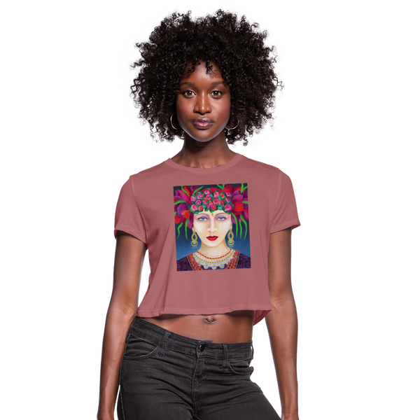 Women's Cropped T-Shirt | AMELIA - mauve