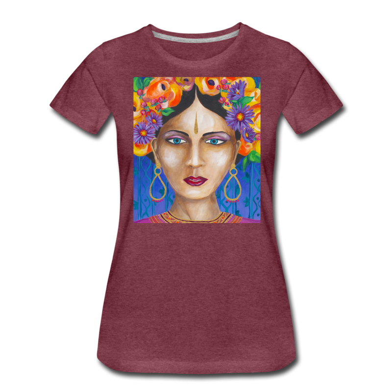 Women’s Premium T-Shirt | MARTINA - heather burgundy