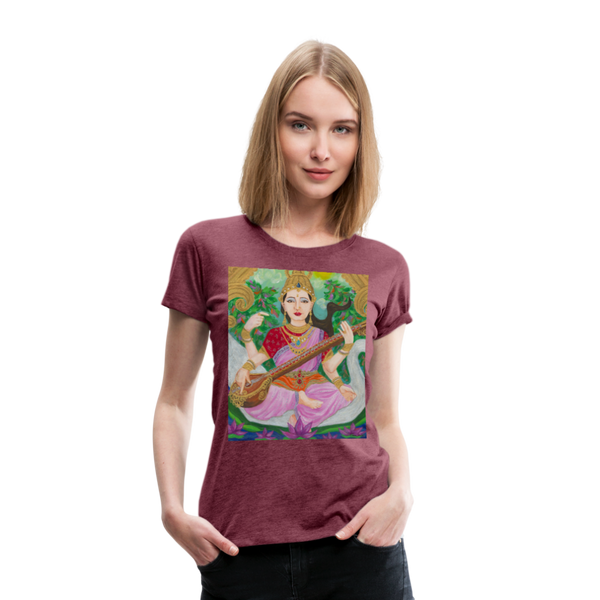 Women’s Premium T-Shirt | SARASWATI - heather burgundy