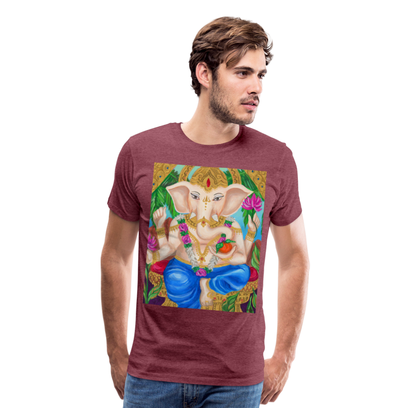 Men's Premium T-Shirt | STYLE 1 | GANESHA - heather burgundy