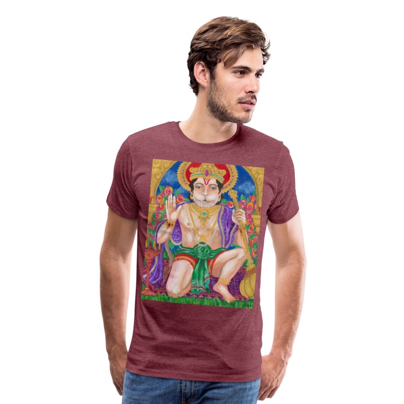 Men's Premium T-Shirt | STYLE 1 |  HANUMAN - heather burgundy