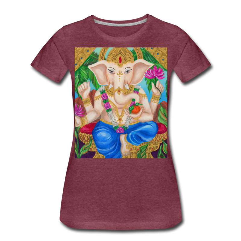 Women’s Premium T-Shirt | GANESHA - heather burgundy